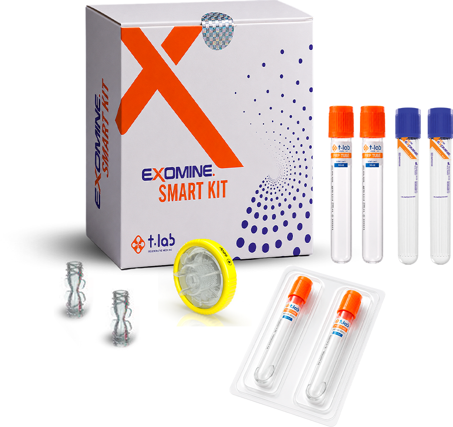 Kit completo Exomine com Microlyzer, tubos PRP, tubos PRX e torneirinhas
